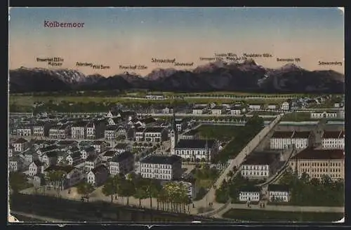 AK Kolbermoor, Teilansicht mit Schreckenkopf, Schortenkopf und Petersberg