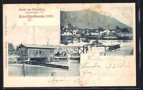 AK Gmunden /Salzkammergut, Ort bei Hochwasser 1899