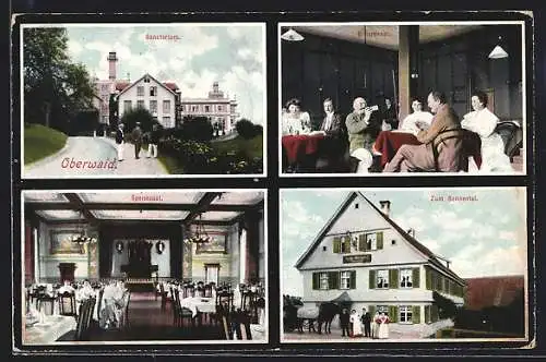AK Oberwaid, Gasthaus zum Sonnenthal, Sanatorium, Billardsaal, Speisesaal