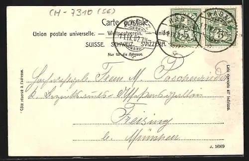 AK Ragaz, Hotel Tamina mit Brunnen