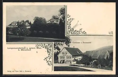 AK Mörschwil, Gasthaus z. Sonnental, Lungensanatorium z. untern Waid