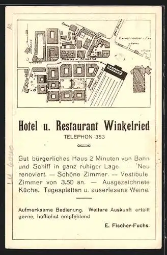 AK Luzern, Blick zum Hotel Winkelried, Teilansicht