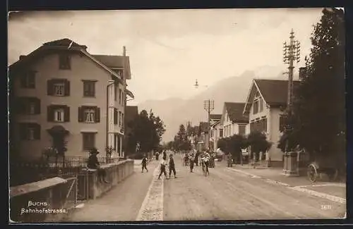 AK Buchs, Kinder in der Bahnhofstrasse