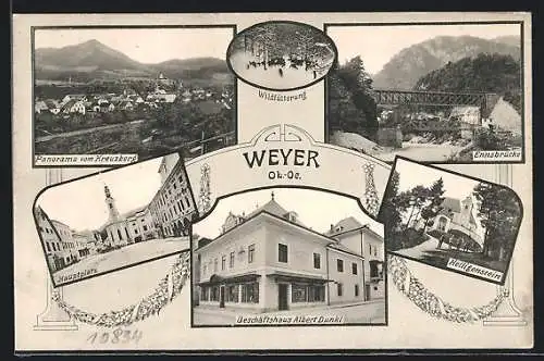 AK Weyer, Geschäftshaus Albert Dunkl, Ennsbrücke, Hauptplatz