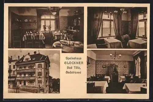 AK Bad Tölz, Restaurant Glockner, Badstrasse, Innenansichten