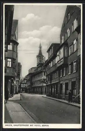 AK Aalen, Hauptstrasse mit Hotel Bären