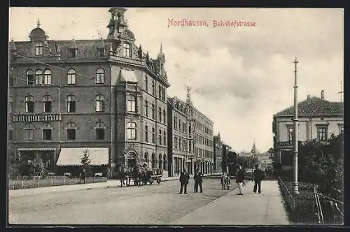 AK Nordhausen, Das Hotel Friedrichskron an der Bahnhofstrasse