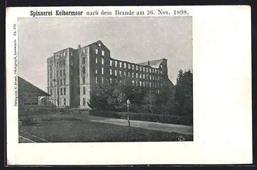 AK Kolbermoor, Spinnerei nach dem Brand am 26.11.1898