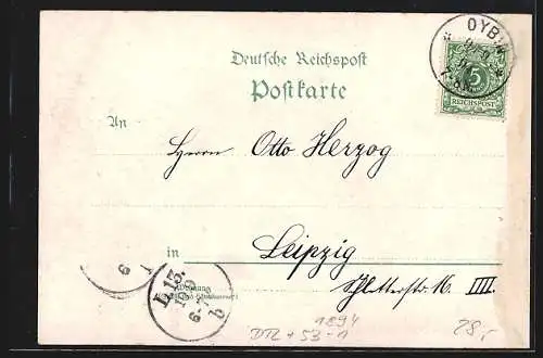 Vorläufer-Lithographie Oybin, 1894, Berg-Restaurant, Hotel Engelmann, Kirchruine