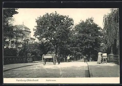 AK Hamburg-Uhlenhorst, Adolfstrasse mit Spaziergängern