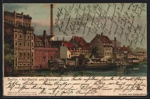 Lithographie Alt-Berlin, Anlagen am Wasser