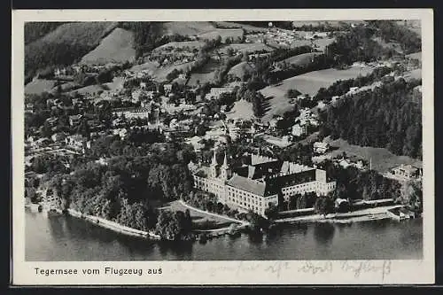 AK Tegernsee, Ortsansicht vom Flugzeug aus