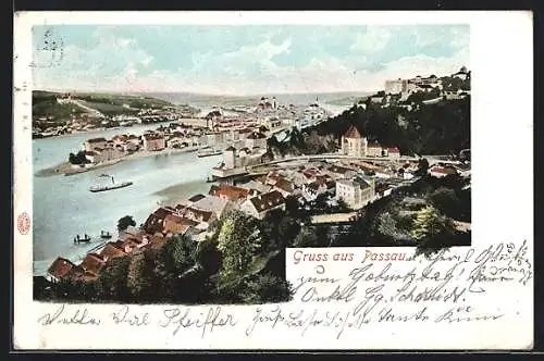 AK Passau, Blick auf den Ort