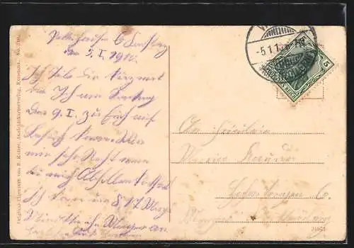 AK Konstanz, Das Zeppelin`sche Luftschiff fliegt über den Hafen