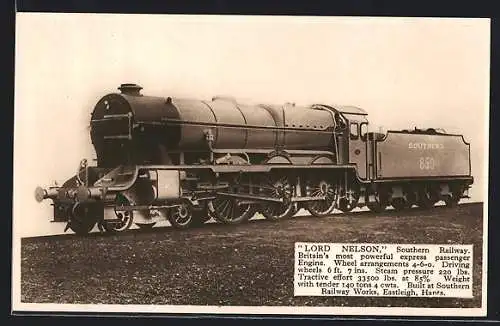 AK englische Eisenbahn Lord Nelson der Southern Railway-Gesellschaft