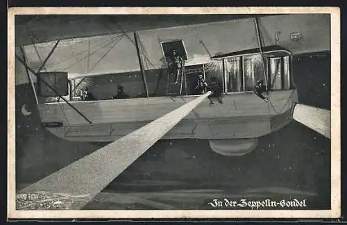 AK Zeppelin mit deutschen Soldaten an Bord