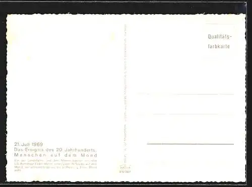 AK Erste Mondlandung 1969, Astronaut Edwin Aldrin errichtet einen Laser-Reflektor