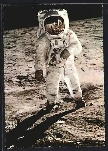 AK Astronauts Edwin Aldrins erste Gehversuche auf dem Mond