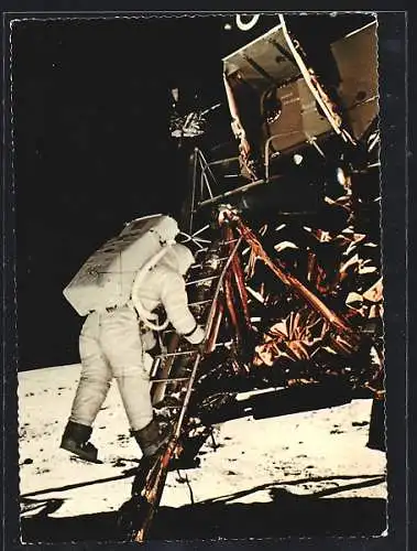 AK Edwin Aldrin betritt den Mond 1969