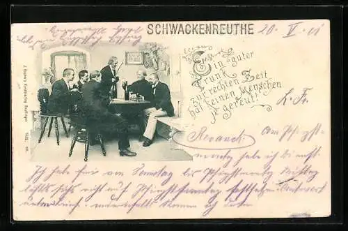 AK Schwackenreute, Männer in einem Gasthaus