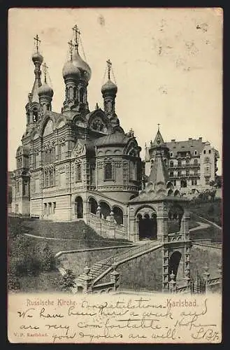 AK Karlsbad, Russische Kirche