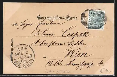 AK Franzensbad, Kaiserstrasse mit Alleebäumchen