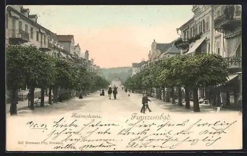 AK Franzensbad, Blick in die Kaiserstrasse