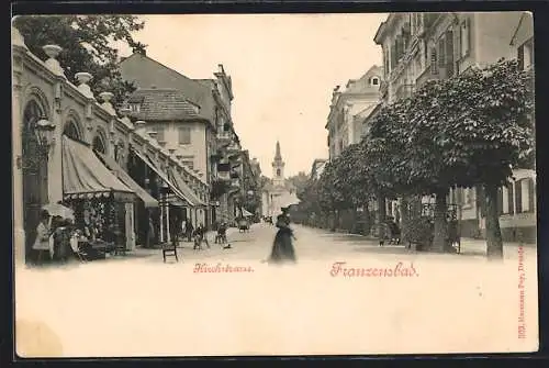 AK Franzensbad, Kirchstrasse mit Kirche