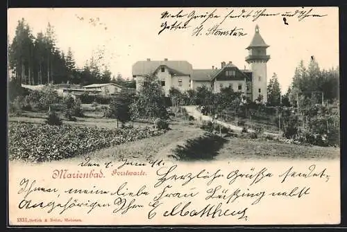 AK Marienbad, Blick zur Forstwarte