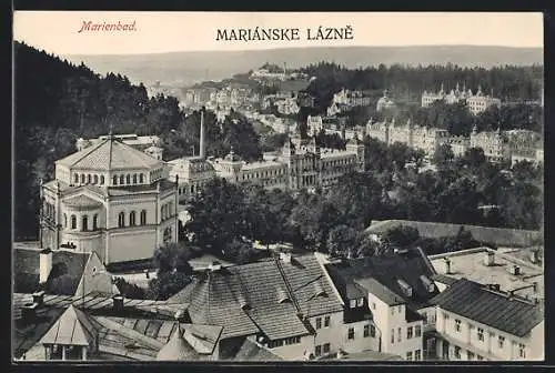 AK Marienbad, Blick über den Ort