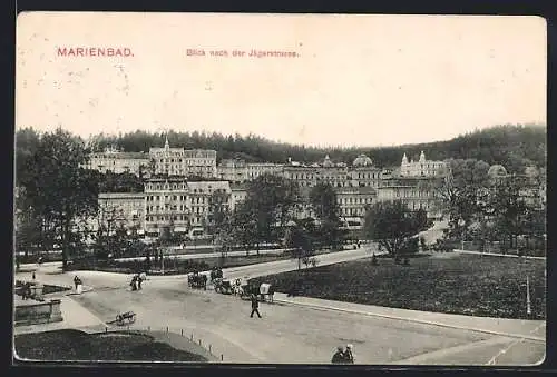 AK Marienbad, Blick nach der Jägerstrasse