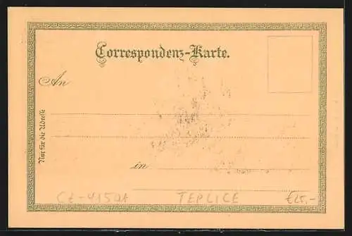 Mondschein-Lithographie Teplitz, Ansicht vom Schlossberg