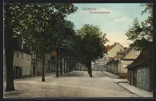 AK Görkau, Rothenhauserstrasse, Allee