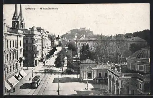 AK Salzburg, Westbahnstrasse, Strassenbahn