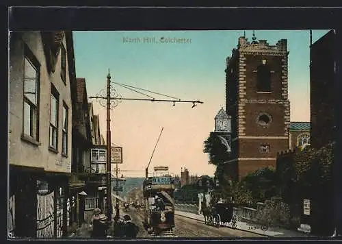 AK Colchester, North Hill, Strassenbahn