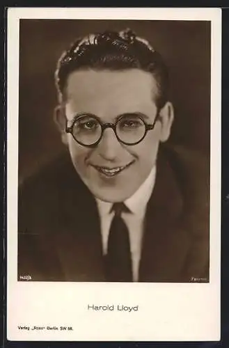 AK Schauspieler Harold Lloyd mit Brille