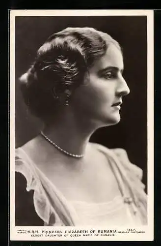 AK H. R. H. Princess Elizabeth of Rumania, Eldest Daughter of Queen Marie of Rumania