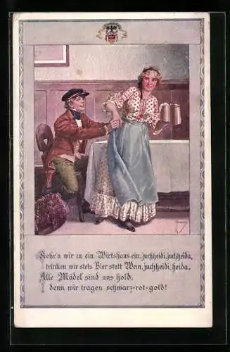 Künstler-AK Franz Kuderna: Alle Mädel sind uns hold