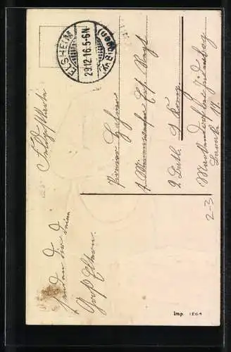 AK Neujahrsgruss, Postbote mit Briefen