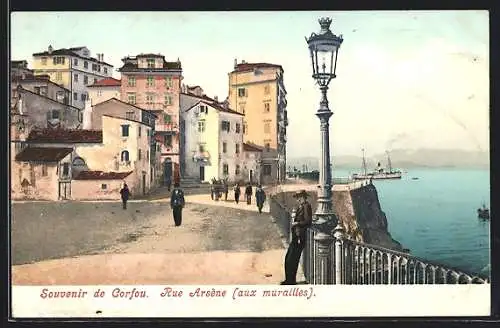 AK Corfou, Rue Arsene, aux murailles
