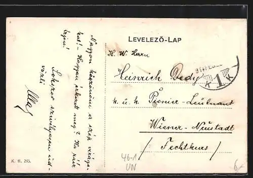 AK Szeged, Közuti hid, Strassenansicht mit Strassenbahn