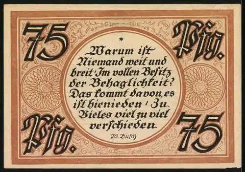 Notgeld Stolzenau 1921, 75 Pfennig, Kloster Loccum