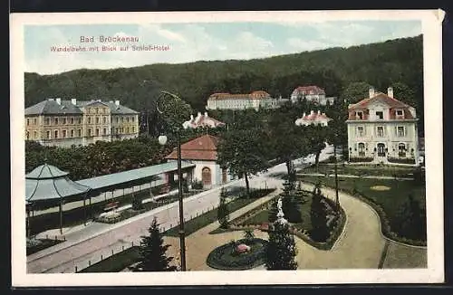 AK Bad Brückenau, Wandelbahn und Schlosshotel