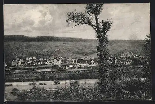 AK Plochingen a. N., Ortsansicht über den Fluss