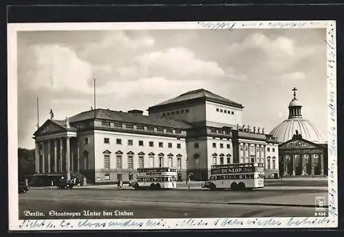 AK Berlin, Busse am Staatsoper, Unter den Linden