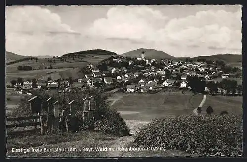 AK Lam /Bayr. Wald, Gesamtansicht mit Hohenbogen