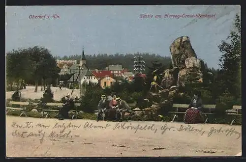 AK Oberhof / Th., Partie am Herzog-Ernst-Denkmal
