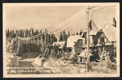 AK Oberhof / Thüringen, Tambacher Strasse im Winter