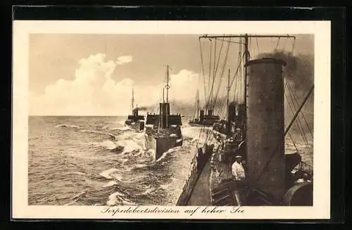 AK Torpedobootsdivision auf hoher See