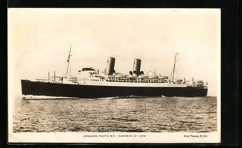 AK Passagierschiff SS Duchess of York Canadian Pacific